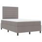Preview: Boxspringbett mit Matratze in Taupe ? Kleines Doppelbett aus Stoff