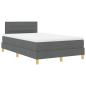 Preview: Boxspringbett mit Matratze & LED Dunkelgrau 120x190 cm Stoff