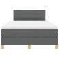 Preview: Boxspringbett mit Matratze & LED Dunkelgrau 120x190 cm Stoff