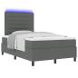 Preview: ARDEBO.de - Boxspringbett mit Matratze & LED Dunkelgrau 120x190 cm Stoff