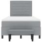 Preview: Boxspringbett mit Matratze & Bank Hellgrau 120x190 cm Stoff
