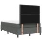 Preview: Boxspringbett mit Matratze & Bank Dunkelgrau 120x190 cm Stoff