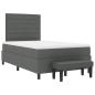 Preview: Boxspringbett mit Matratze & Bank Dunkelgrau 120x190 cm Stoff
