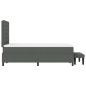 Preview: Boxspringbett mit Matratze & Bank Dunkelgrau 120x190 cm Stoff