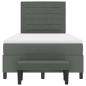 Preview: Boxspringbett mit Matratze & Bank Dunkelgrau 120x190 cm Stoff