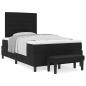Preview: Boxspringbett mit Matratze & Bank Schwarz 120x190 cm Stoff