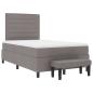 Preview: Boxspringbett mit Matratze & Bank Taupe 120x190 cm Stoff