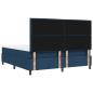 Preview: Boxspringbett mit Matratze & Bank Blau 180x200 cm Stoff