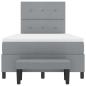 Preview: Boxspringbett mit Matratze & Bank Hellgrau 120x190 cm Stoff
