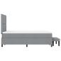 Preview: Boxspringbett mit Matratze & Bank Hellgrau 120x190 cm Stoff