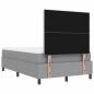 Preview: Boxspringbett mit Matratze & Bank Hellgrau 120x190 cm Stoff