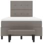 Preview: Boxspringbett mit Matratze & Bank Grau 120x190 cm Stoff
