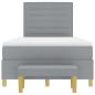 Preview: Boxspringbett mit Matratze & Bank Hellgrau 120x190 cm Stoff