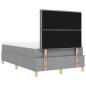 Preview: Boxspringbett mit Matratze & Bank Hellgrau 120x190 cm Stoff