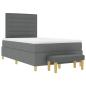 Preview: Boxspringbett mit Matratze & Bank Dunkelgrau 120x190 cm Stoff