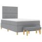 Preview: Boxspringbett mit Matratze & Bank Hellgrau 120x190 cm Stoff