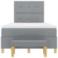 Preview: Boxspringbett mit Matratze & Bank Hellgrau 120x190 cm Stoff