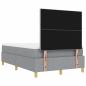 Preview: Boxspringbett mit Matratze & Bank Hellgrau 120x190 cm Stoff
