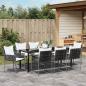 Preview: Garten Essgruppe 9 stk. Braun und Schwarz PE-Rattan