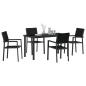 Preview: 5-teiliges Garten-Esszimmer-Set Schwarz Poly Rattan