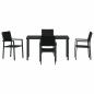 Preview: 5-teiliges Garten-Esszimmer-Set Schwarz Poly Rattan