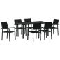 Preview: 4-teiliges Garten-Esszimmer-Set Schwarz Poly Rattan