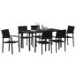 Preview: 4-teiliges Garten-Esszimmer-Set Schwarz Poly Rattan