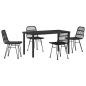 Preview: 5-teiliges Garten-Essplatz-Set Schwarz Poly Rattan