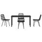 Preview: 5-teiliges Garten-Essplatz-Set Schwarz Poly Rattan