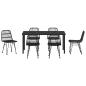 Preview: 7-teiliges Garten-Essgruppe Schwarz Poly Rattan