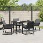 Preview: 5-teiliges Garten-Esszimmer-Set mit Kissen Schwarz Poly-Rattan