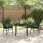 Preview: 3-teiliges Garten-Esszimmer Set Schwarz Poly Rattan