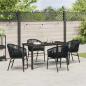 Preview: 5-teiliges Garten-Ess-Set Schwarzes Poly-Rattan
