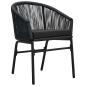 Preview: Garten Essgruppe 7 pcs Schwarz Pulverbeschichteter Stahl