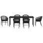 Preview: Garten Essgruppe 7 pcs Schwarz Pulverbeschichteter Stahl