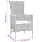 Preview: 9-teiliges Gartentisch-Set mit Kissen Grau Poly-Rattan
