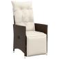 Preview: 3-teiliges Garten-Ess-Set mit Kissen Braun Poly-Rattan