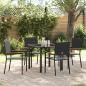 Preview: ARDEBO.de - 5-teiliges Garten-Essset Schwarz Poly Rattan