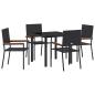 Preview: 5-teiliges Garten-Essset Schwarz Poly Rattan