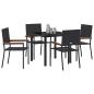 Preview: 5-teiliges Garten-Essset Schwarz Poly Rattan