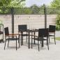 Preview: 5-teiliges Garten-Essset Schwarz Poly Rattan