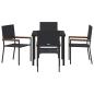 Preview: 5-teiliges Garten-Essset Schwarz Poly Rattan