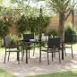 Preview: ARDEBO.de - 5-teiliges Garten Essset Schwarz Poly Rattan