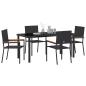 Preview: 5-teiliges Garten Essset Schwarz Poly Rattan