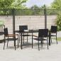 Preview: 5-teiliges Garten Essset Schwarz Poly Rattan