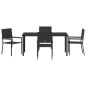 Preview: 5-teiliges Garten Essset Schwarz Poly Rattan