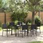 Preview: ARDEBO.de - 7-teiliges Garten-Essset Schwarz Poly-Rattan