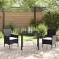Preview: 2-teiliges Garten Essstuhl Set Schwarz Poly Rattan
