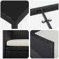 Preview: 2-teiliges Garten Essstuhl Set Schwarz Poly Rattan