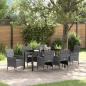 Preview: ARDEBO.de - 7-teiliges Garten-Essset Grau Poly-Rattan